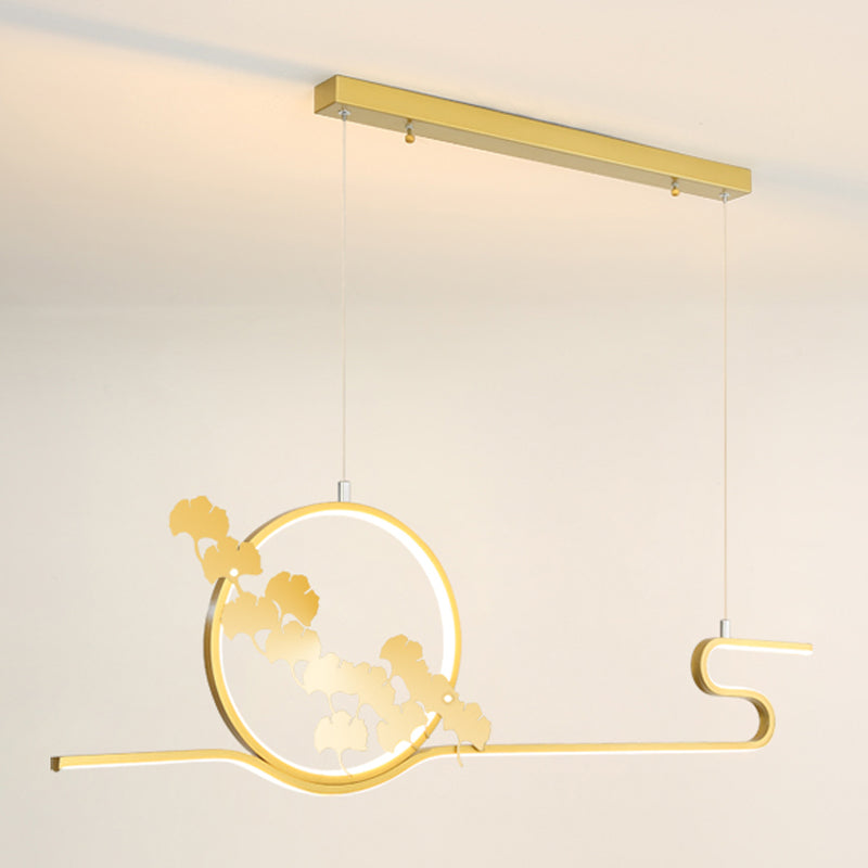 Luces de isla de forma lineal Estilo moderno Metal dos luces colgantes de luz