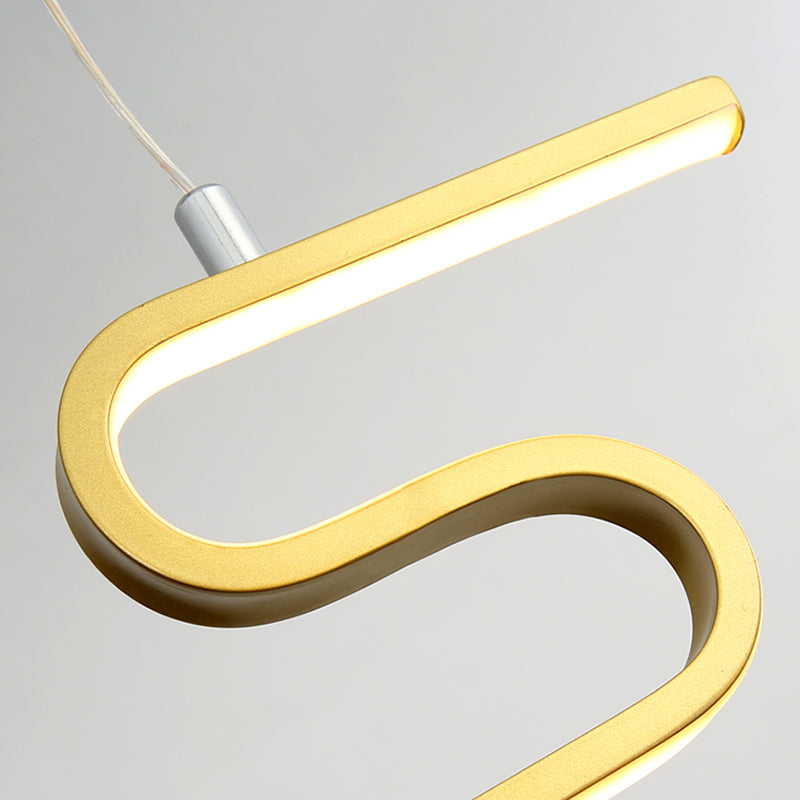 Luces de isla de forma lineal Estilo moderno Metal dos luces colgantes de luz