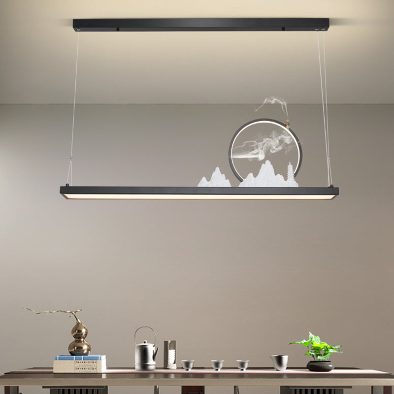 Linear Shape Island Lights Modern Style Metal 2 Light Pendant Lighting