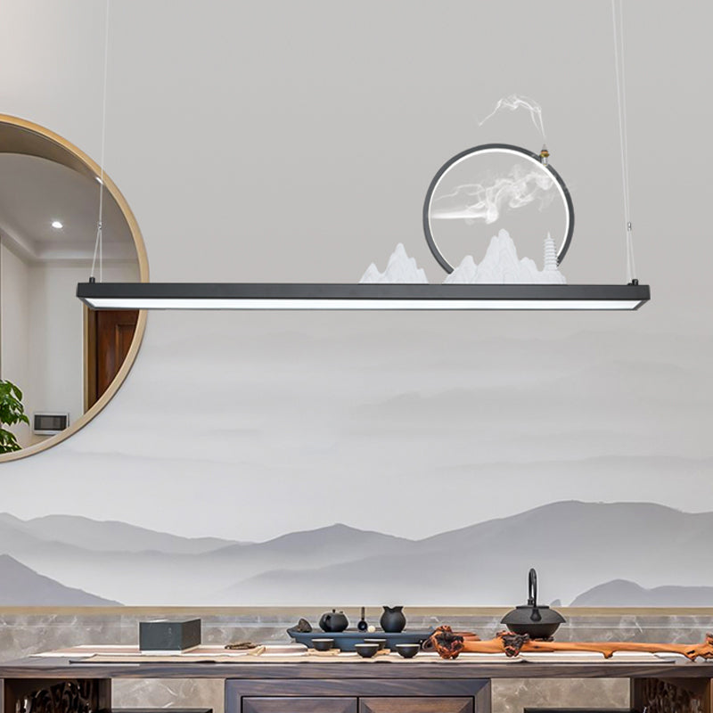 Linear Shape Island Lights Modern Style Metal 2 Light Pendant Lighting