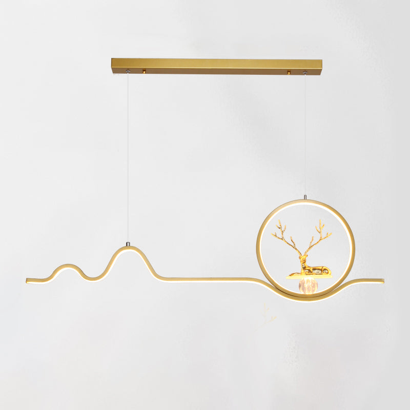 Linear Shape Island Lights Modern Style Metal 2 Light Pendant Lighting