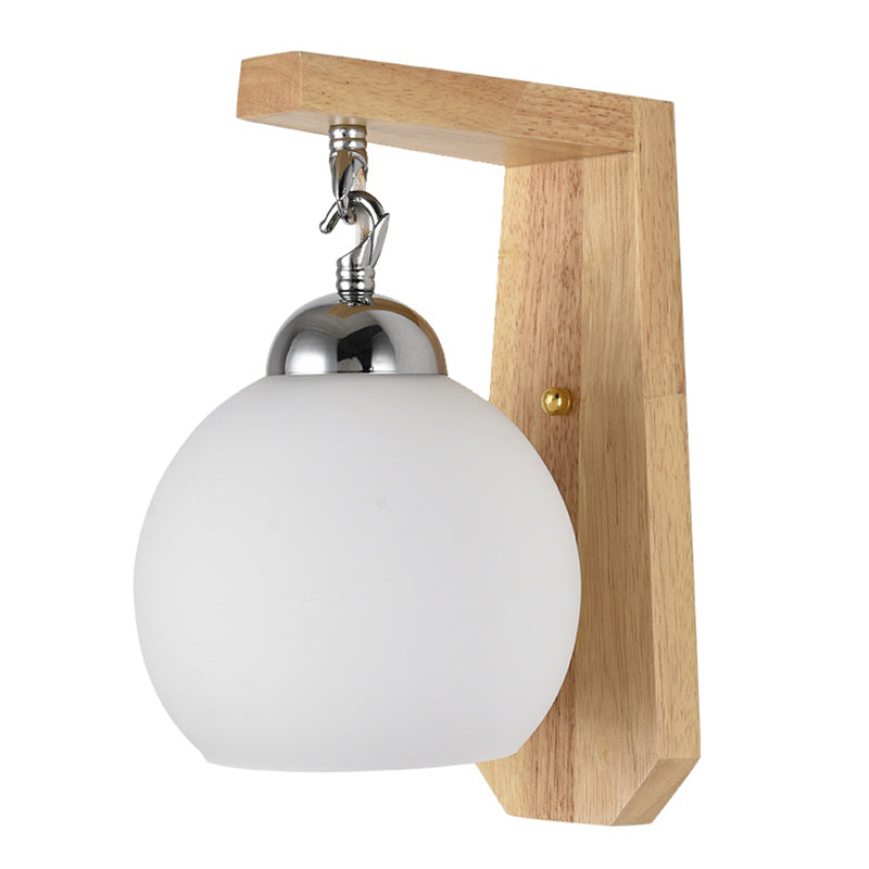 Modern Style Geometric Sconce Lights Wood 1 Light Wall Mounted Lighting