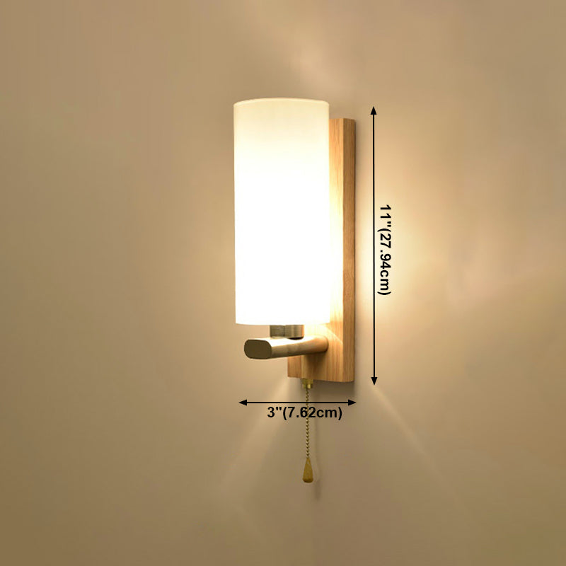 Modern Style Geometric Sconce Lights Wood 1 Light Wall Mounted Lighting