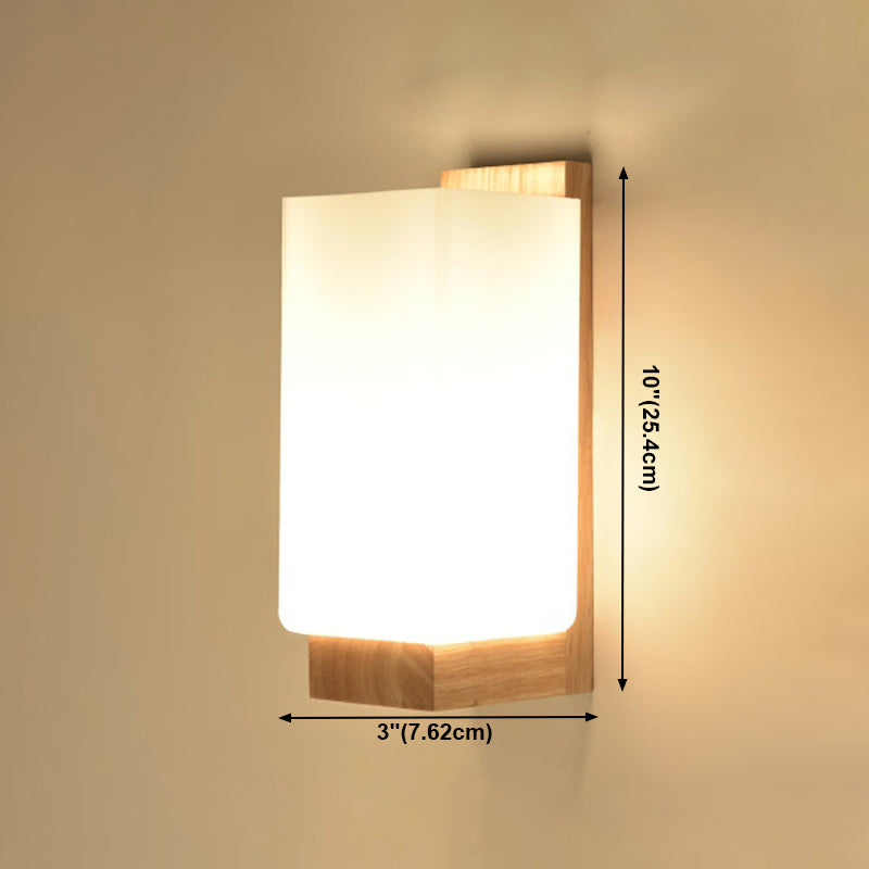 Modern Style Geometric Sconce Lights Wood 1 Light Wall Mounted Lighting