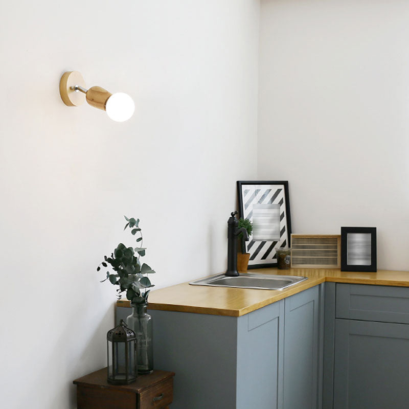 Luces apliques geométricas de estilo moderno Madera 1 accesorios de iluminación de pared ligeros