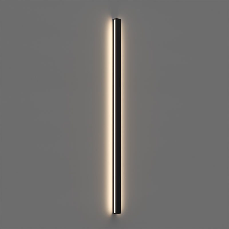 Metal Linear Shade Wall Light Modern Style 1-Light Wall Mounted Light Fixture in Black