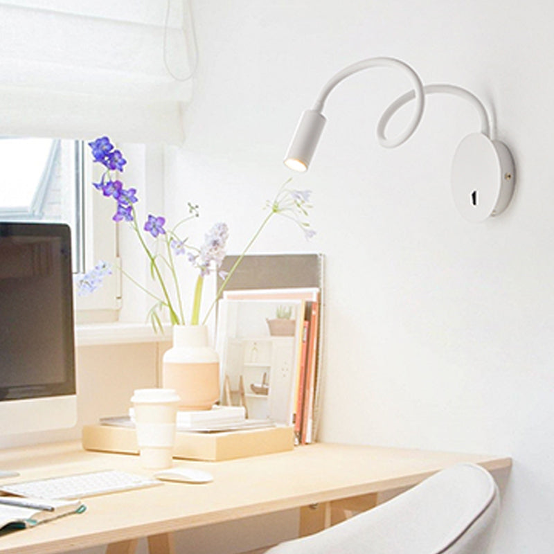 Luz de lámparas de columna vertebral de estilo contemporáneo 1 Metal 1 luces de lectura montadas en la pared ligera