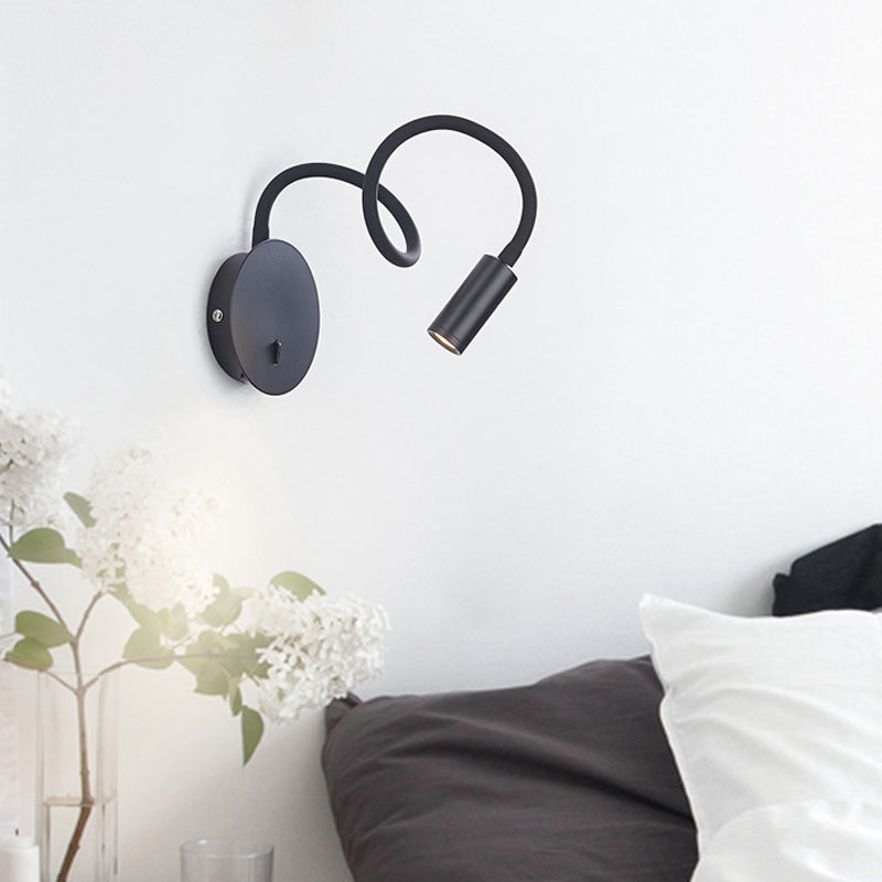 Contemporary Style Round Sconce Light Fixtures Metal 1 Light Wall Mounted Reading Lights