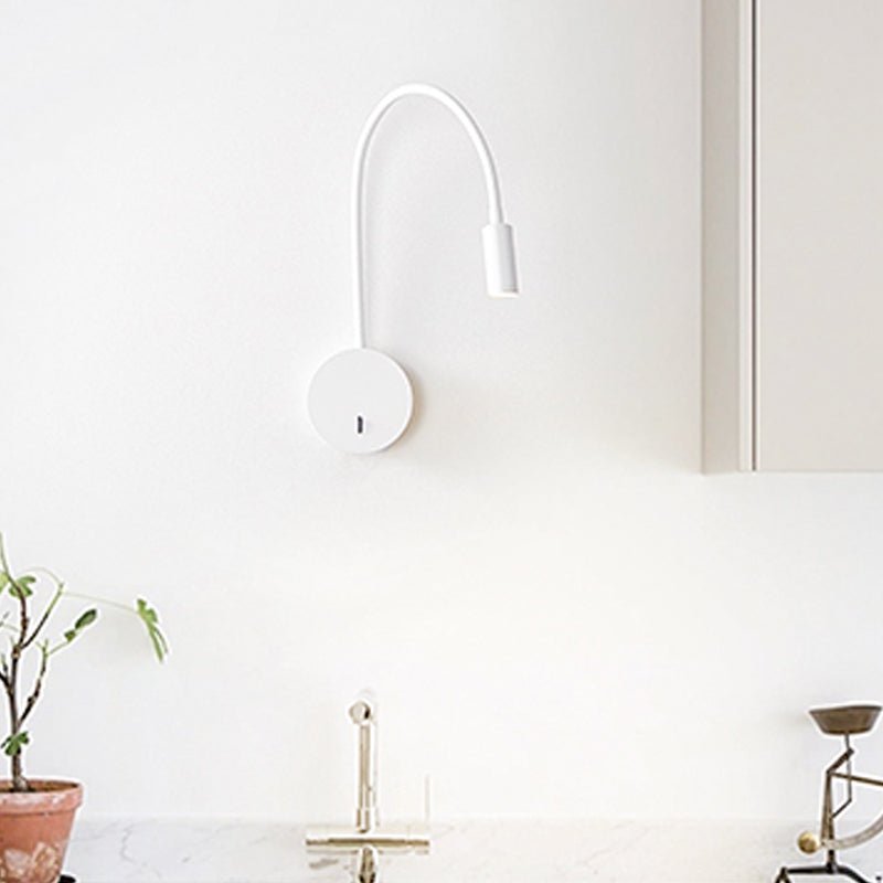 Contemporary Style Round Sconce Light Fixtures Metal 1 Light Wall Mounted Reading Lights