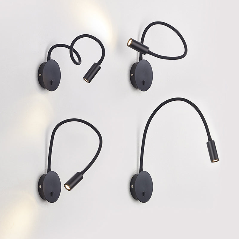 Contemporary Style Round Sconce Light Fixtures Metal 1 Light Wall Mounted Reading Lights