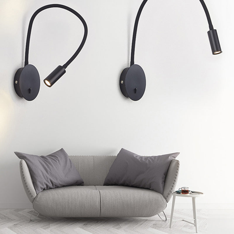 Contemporary Style Round Sconce Light Fixtures Metal 1 Light Wall Mounted Reading Lights