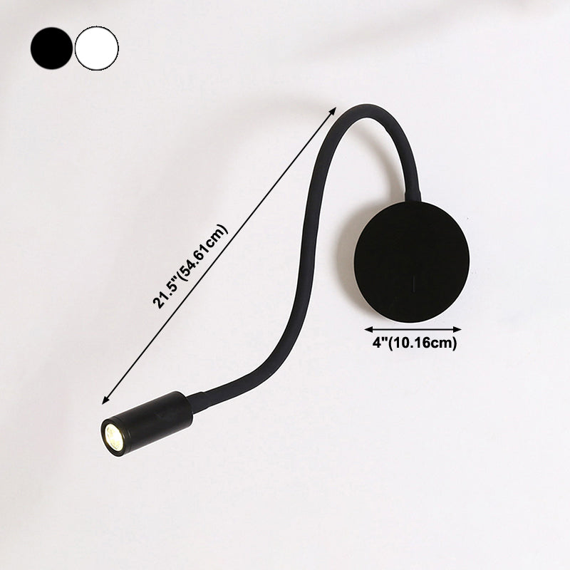 Contemporary Style Round Sconce Light Fixtures Metal 1 Light Wall Mounted Reading Lights