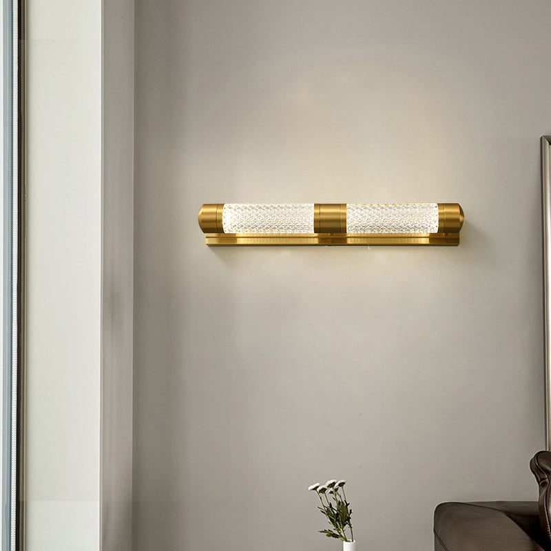 Luce murale a specchio lineare in metallo moderno lampada a parete multipla in ottone