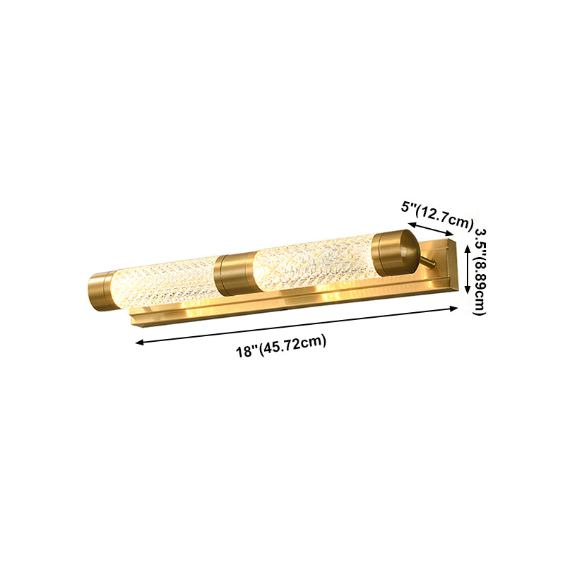 Luce murale a specchio lineare in metallo moderno lampada a parete multipla in ottone