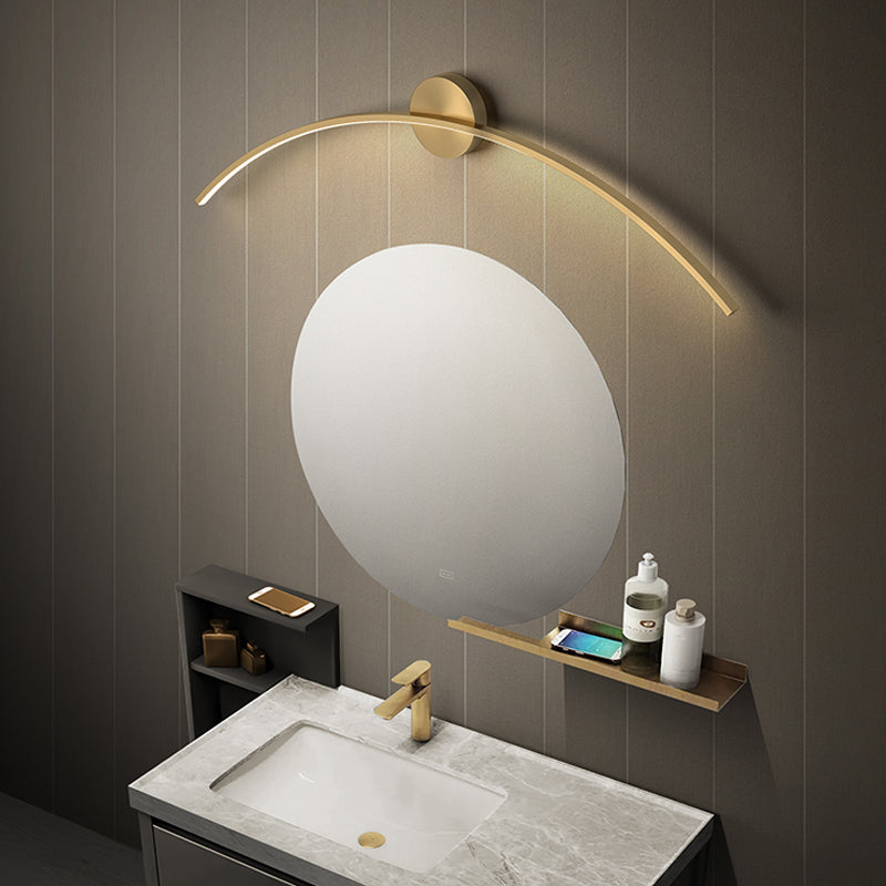 Luce da parete a specchio lineare in metallo moderno lampada a parete singola a parete in ottone