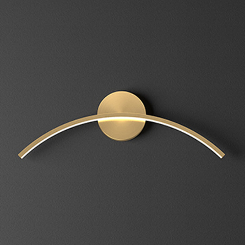 Luce da parete a specchio lineare in metallo moderno lampada a parete singola a parete in ottone