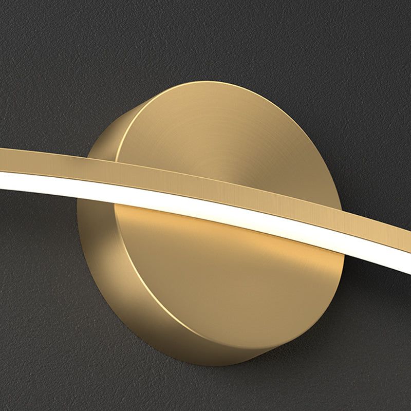 Luce da parete a specchio lineare in metallo moderno lampada a parete singola a parete in ottone