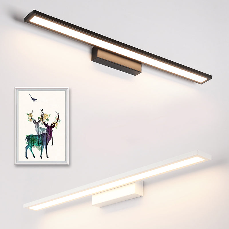 Murale linéaire en métal Lumière Miroir Miroir à 1 lumière moderne luminaire monté