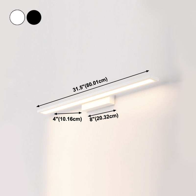 Murale linéaire en métal Lumière Miroir Miroir à 1 lumière moderne luminaire monté
