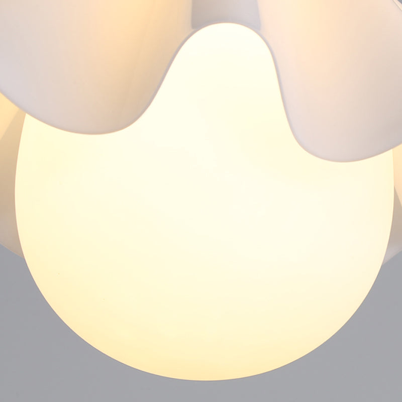 Witte bol hanglamp in moderne beknopte stijl houten binnenhangende lamp met glazen schaduw