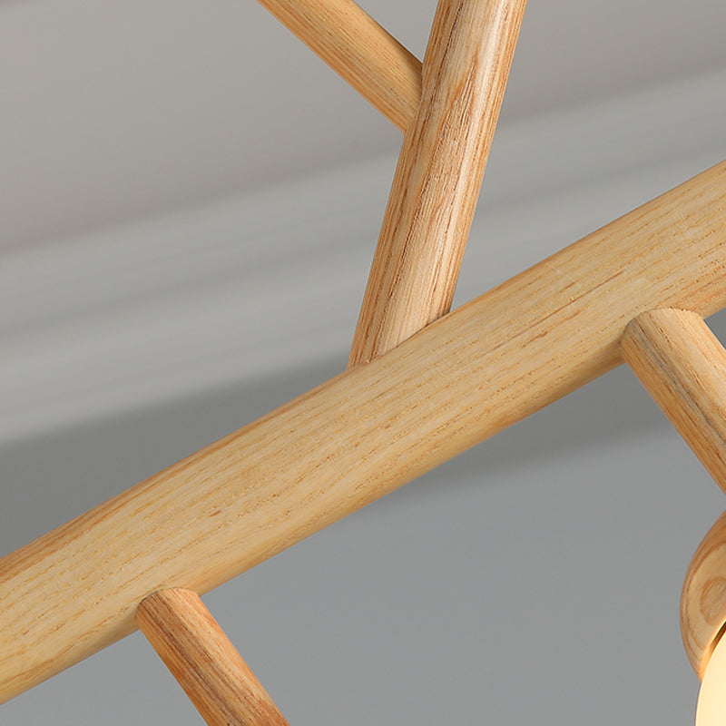 Log Color Globe Pendant Light in Modern Creative Style Glass 3-Light Hanging Lamping