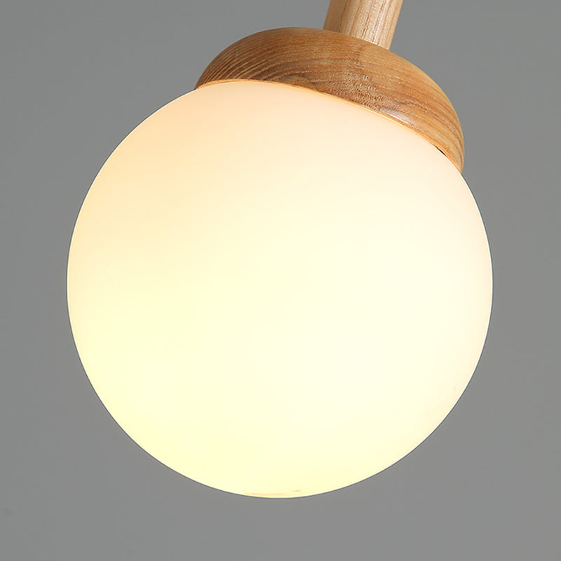 Log Color Globe Pendant Light in Modern Creative Style Glass 3-Light Hanging Lamping