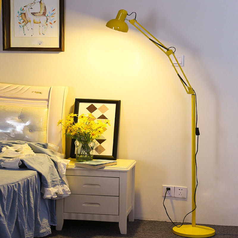 1 Light Bowl-Shaped Floor Lamp Contemporary Metal Standard Lamps for Living Room