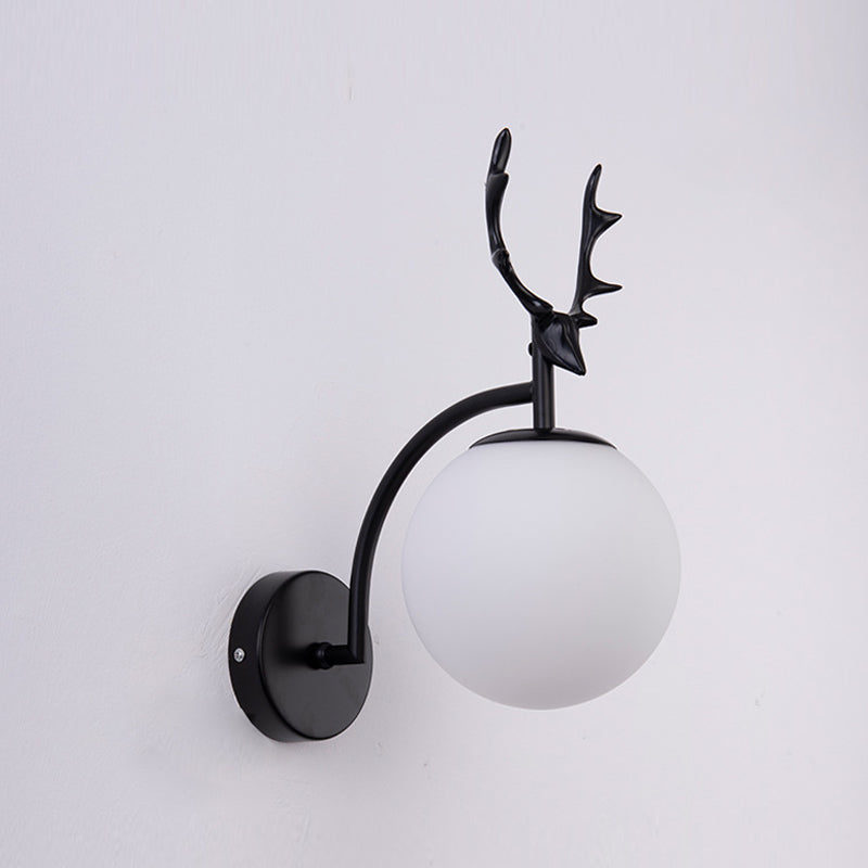Metal Glass Wall Sconce 1 Blub Wall Mounted Light Fixture for Study Room