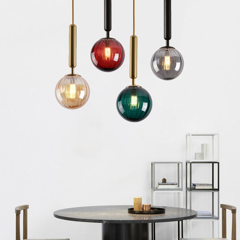 Modern Style Globe Glass Pendant Light Fixtures Living Room Hanging Light