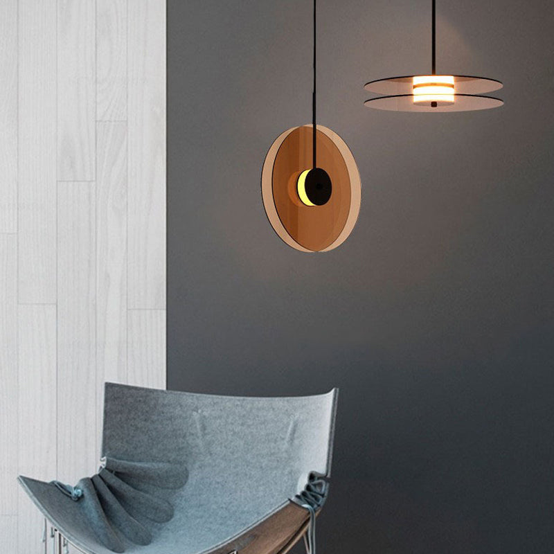 Modern Style LED Pendant Light 1 Light Round Glass Hanging Light for Dinning Room