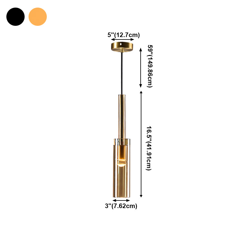 Cylinder Shade Hanging Light Modern Style Crystal Pendant Lights for Living Room