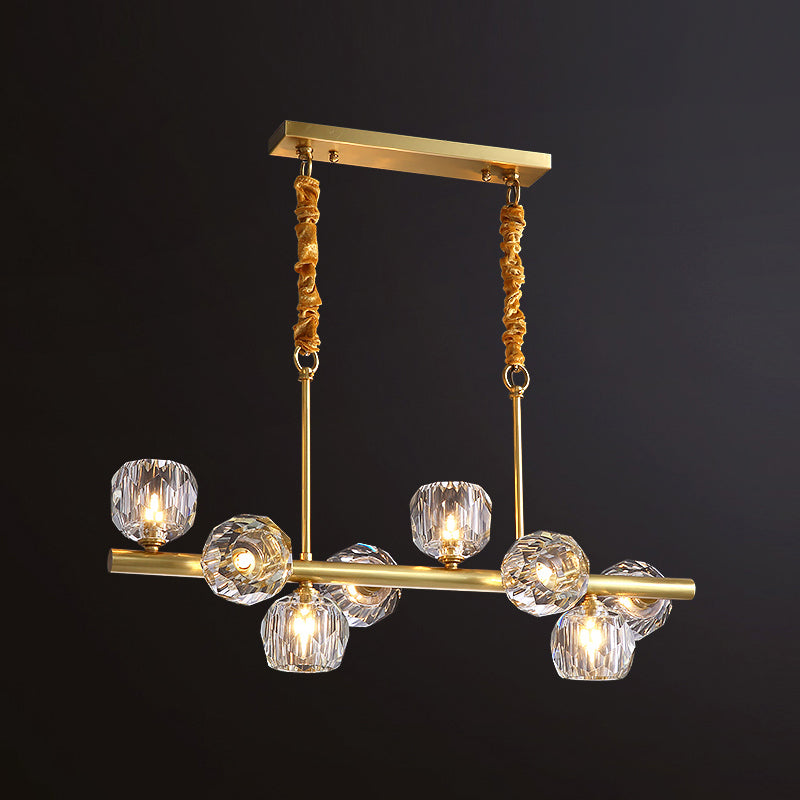 Modern Style Dining Pendant Light Crystal Shade Chandelier Lamp Fixture for Kitchen