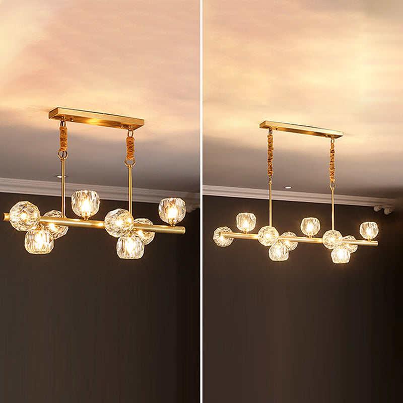 Modern Style Dining Pendant Light Crystal Shade Chandelier Lamp Fixture for Kitchen
