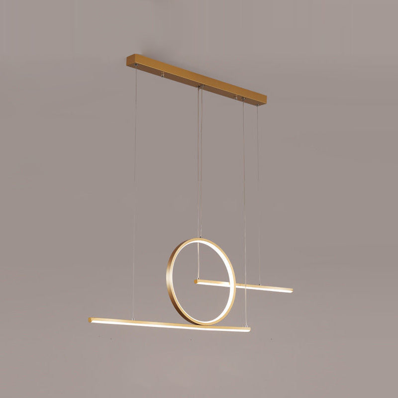 3-Light Ceiling Island Light Modern Style Linear Shape Metal Pendant Lighting