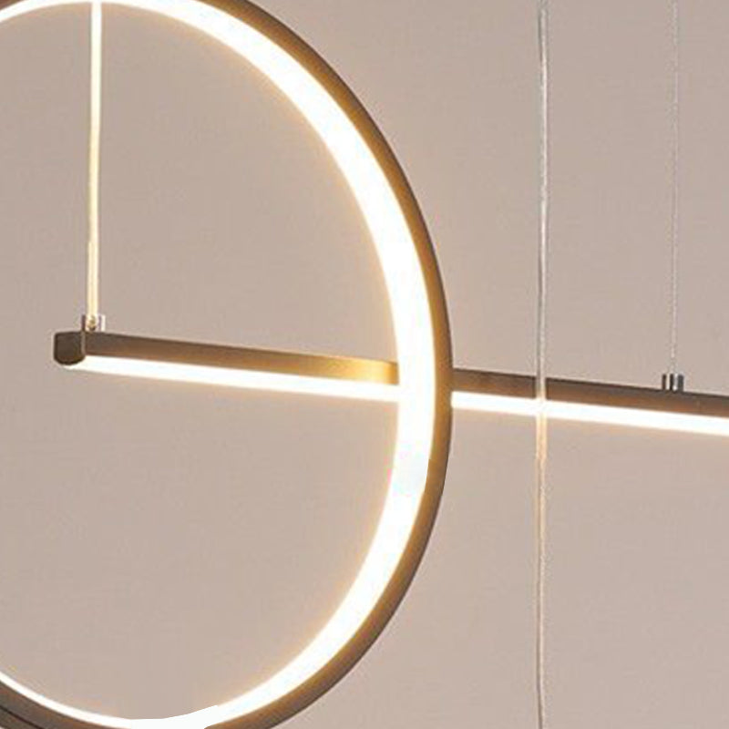 3-Light Ceiling Island Light Modern Style Linear Shape Metal Pendant Lighting