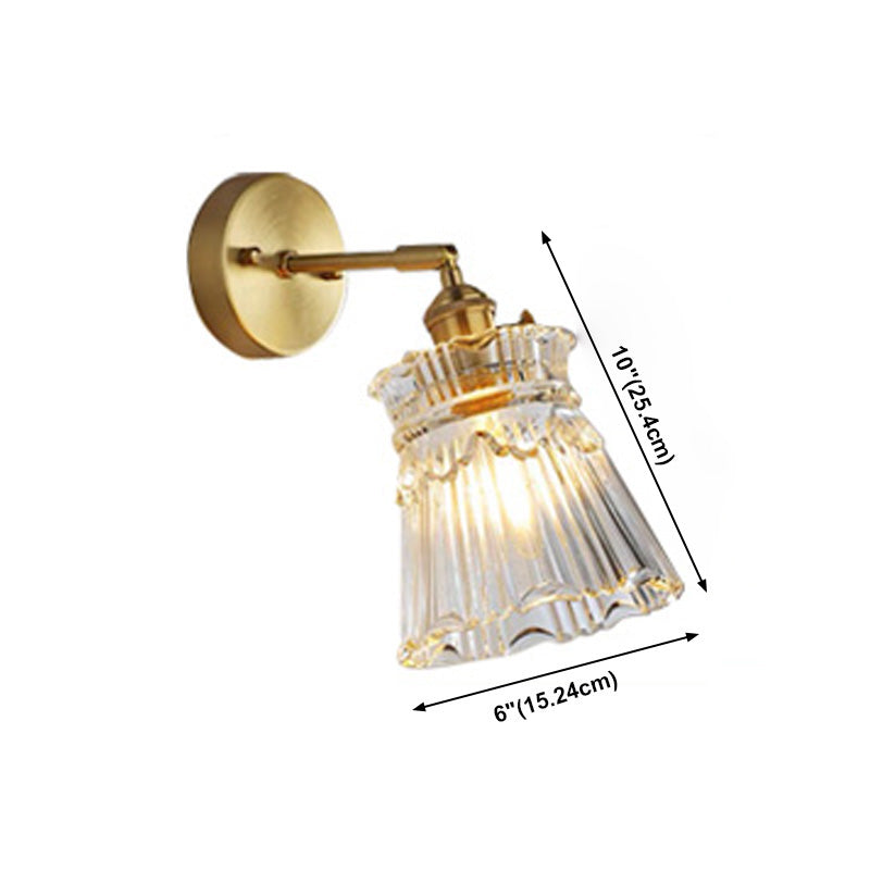 Contemporary Simple Glass Wall Sconce 1 Head Gold Wall Light for Living Room