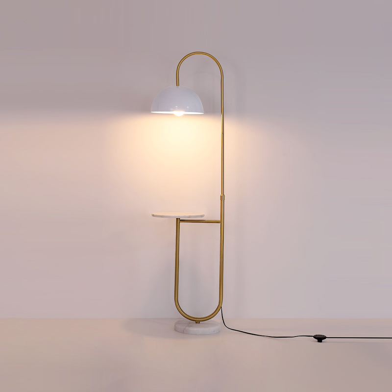 Modern Metal Floor Reading Lamp Dome 1-Light Floor Light for Bedroom