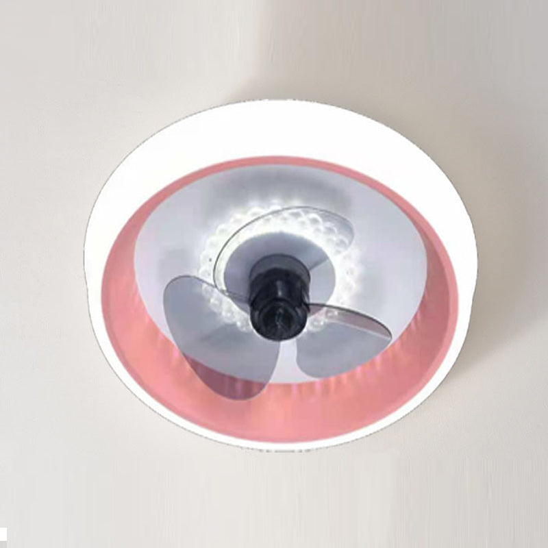 Kreisförmige Flush -Mount -Lüfterlampe Minimalist LED Semi Flush Mount Leuchte für Schlafzimmer