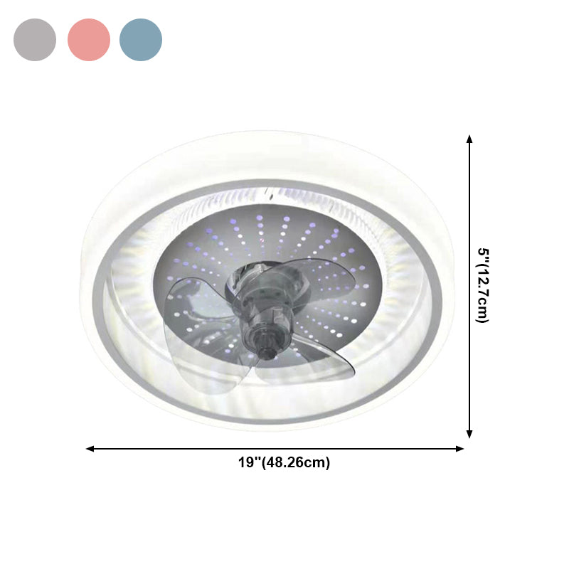 Kreisförmige Flush -Mount -Lüfterlampe Minimalist LED Semi Flush Mount Leuchte für Schlafzimmer