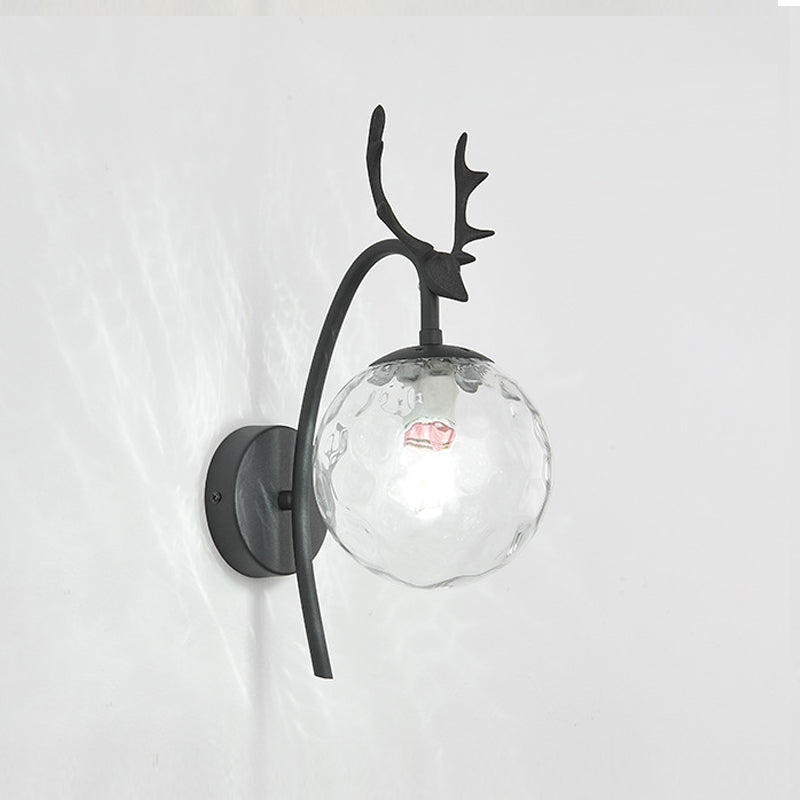 Sitting Room Antler Wall Sconce Modern Glass 1 Head Wall Mounted Light Fixture