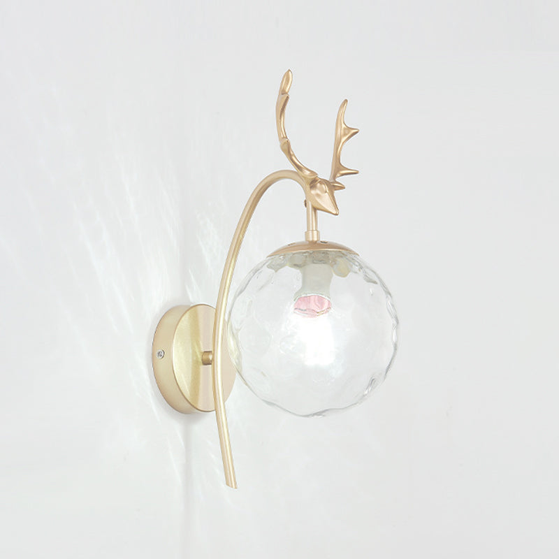 Sitting Room Antler Wall Sconce Modern Glass 1 Head Wall Mounted Light Fixture