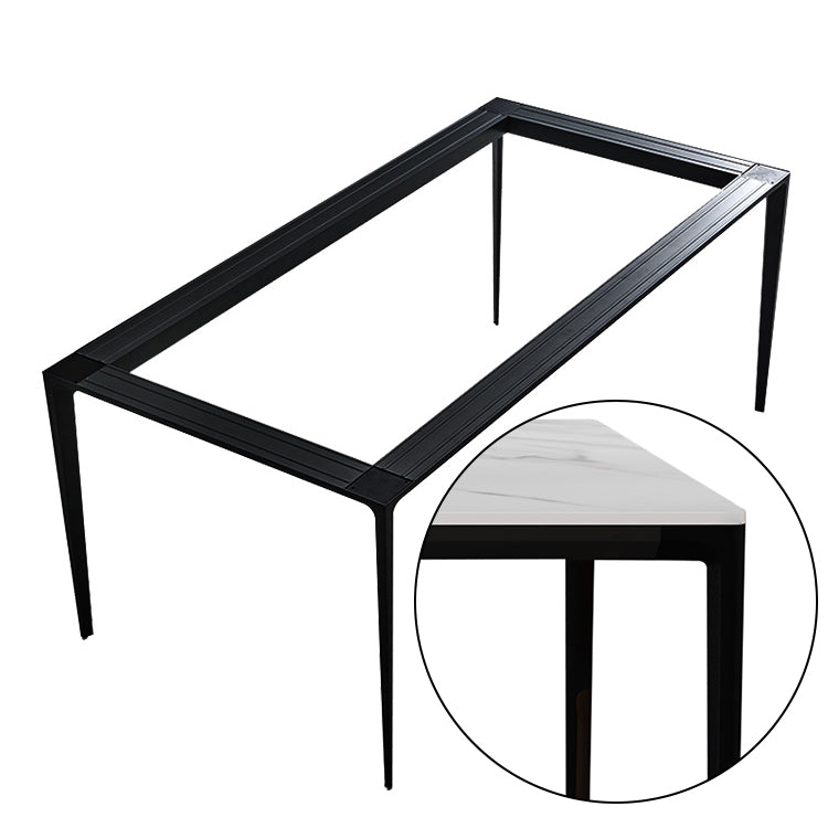 Mesa de comedor de piedra sinterizada estilo moderno de 4 patas mesa base rectángulo para el hogar