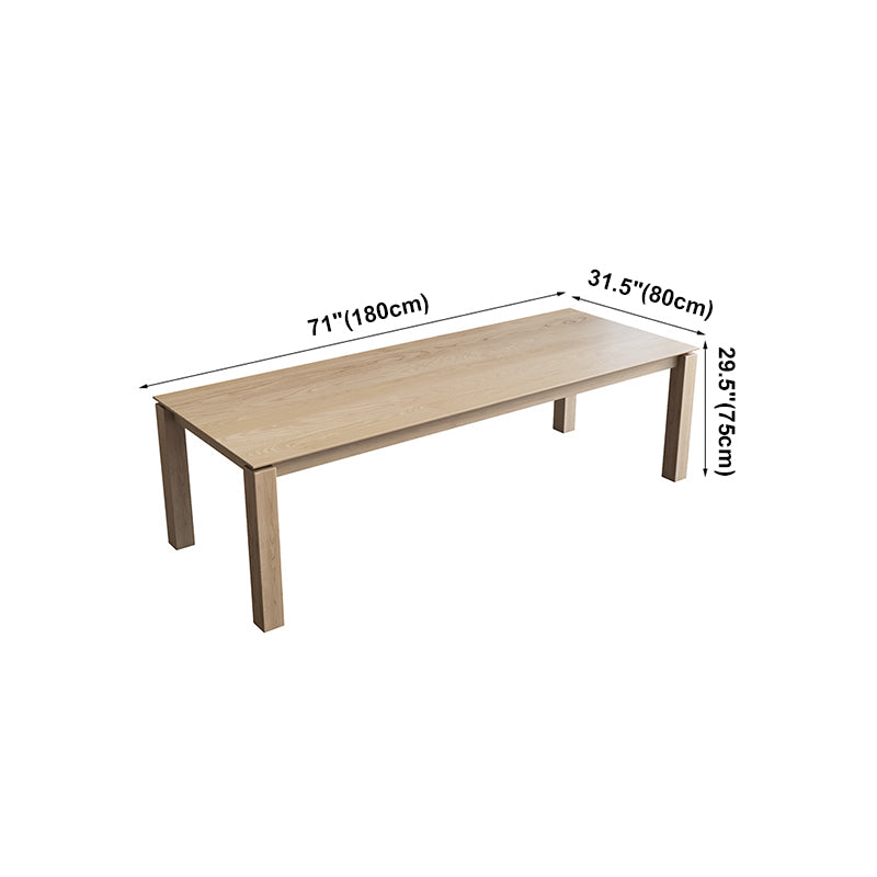 Rectangle Contemporary Dining Table Pine Solid Wood Table with 4 Legs for Dining Room