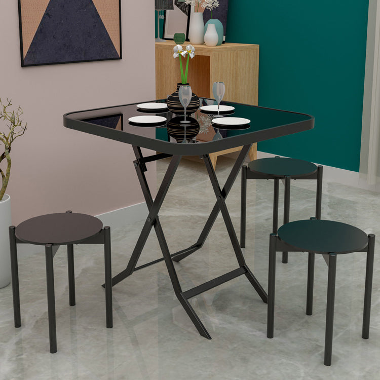 Mesa de comedor de estilo moderno Vidrsts Use para el hogar con marco negro