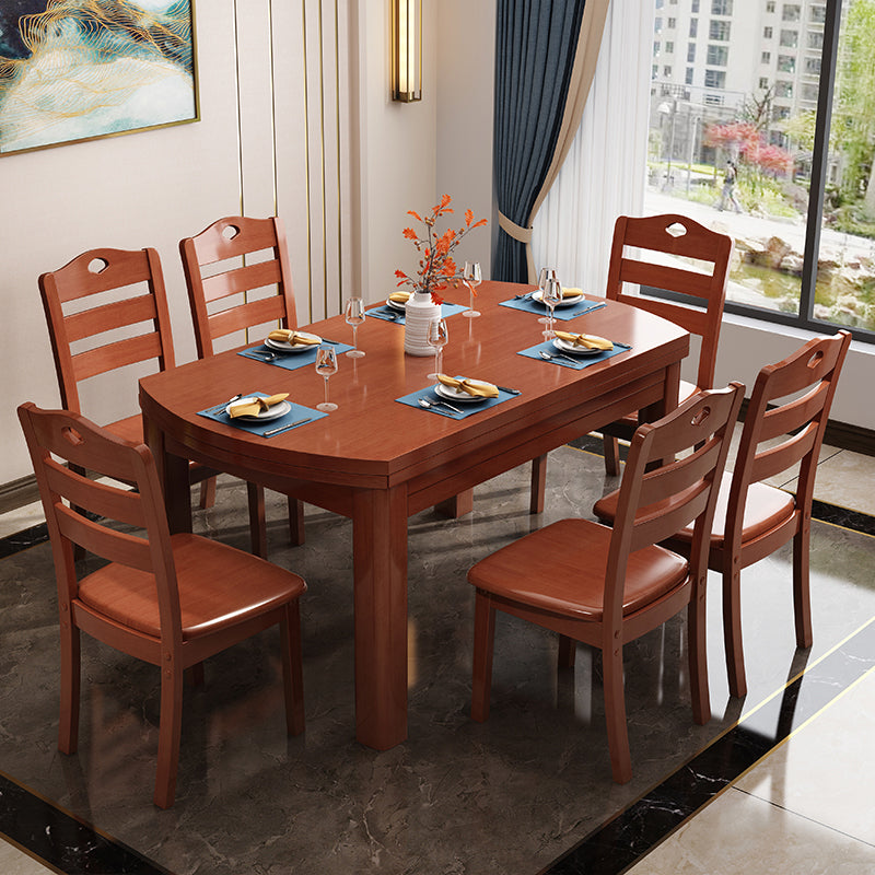 54.3''l Mesa de madera maciza moderna Mesa de comedor extensible con 4 patas Base