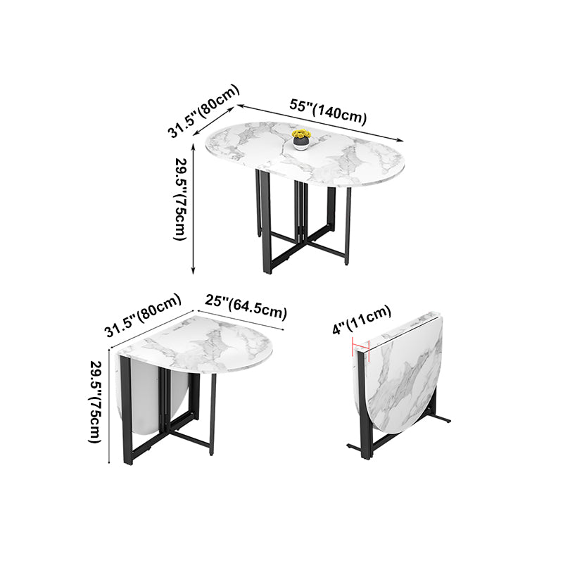 Mesa de comedor de estilo moderno Mesa de comedor ovalada de hoja ovalada para uso doméstico