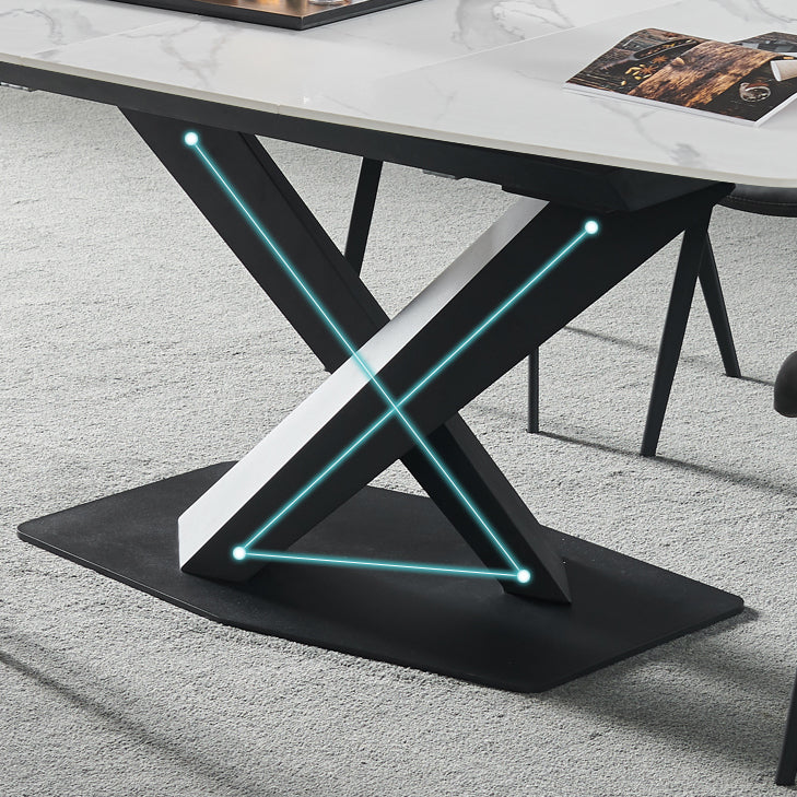 Mesa de comedor rectangular colección de comedor de piedra contemporánea con pedestal