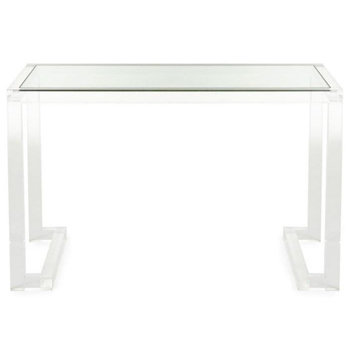 Acryl eigentijdse rechthoekige eettafel heldere glazen tafel voor eetkamer