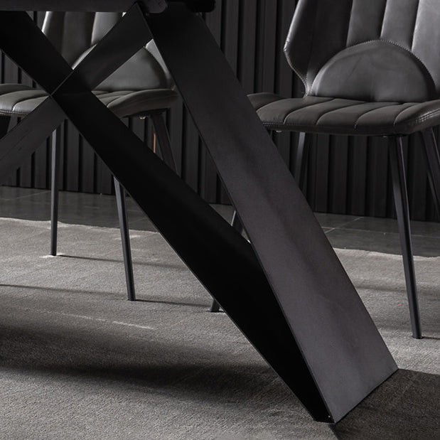 Contemporary Rectangle Dining Table Double Pedestal Furniture for Dining Room