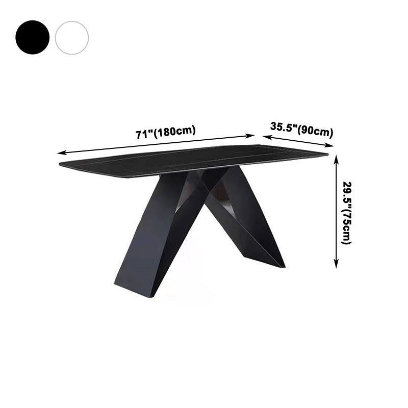 Contemporary Rectangle Dining Table Double Pedestal Furniture for Dining Room